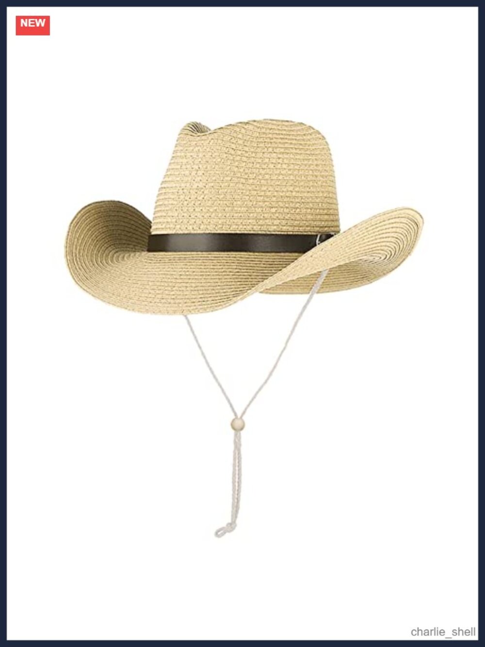 Straw Cowboy Hat Paper Polyester Foldable Wide Brim